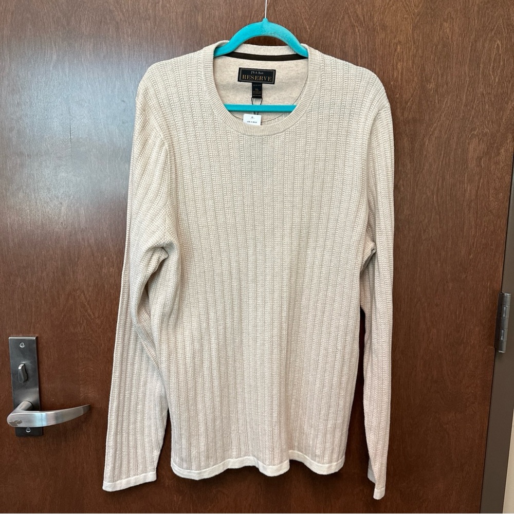 Jos A Bank Reserve Slim Fit Mens XL Sweater pullover beige